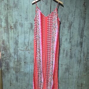 White Birch Pink And Coral Floral Maxi Dress